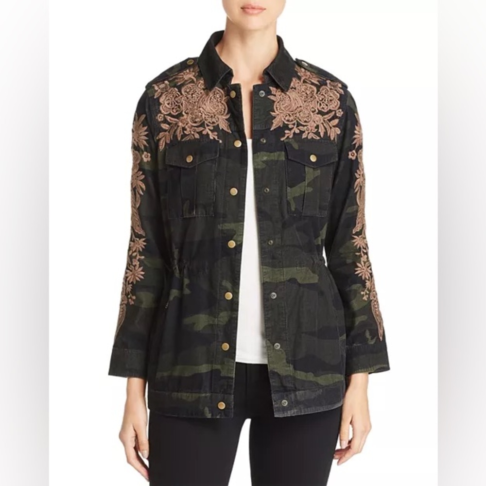 NWT Johnny Was Camo Floral Miloqui Corduroy Jacket Green Sz M Retail $328